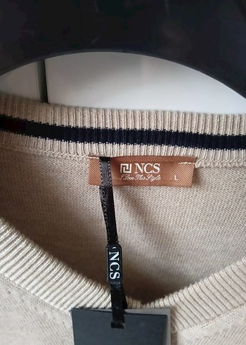 Bej Erkek Yün Kazak, Bisiklet Yaka, Rahat Kesim - Görsel 3