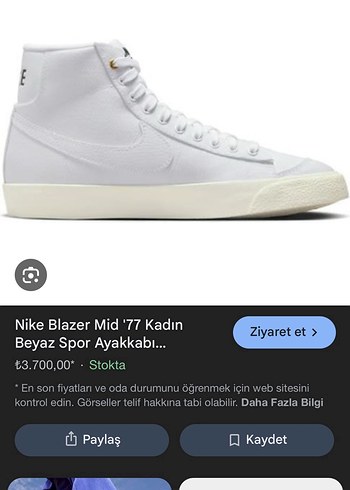 Orijinal Nike beyaz kadın blazer ayakkabı Sitede 3.700 lira - Görsel 6