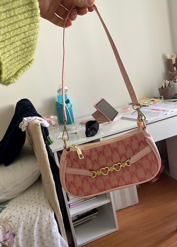 Shein marka Pembe Baskılı Parisian Omuz Çantası - Görsel 4