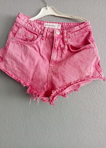 Diğer Pembe Mini Denim Şort