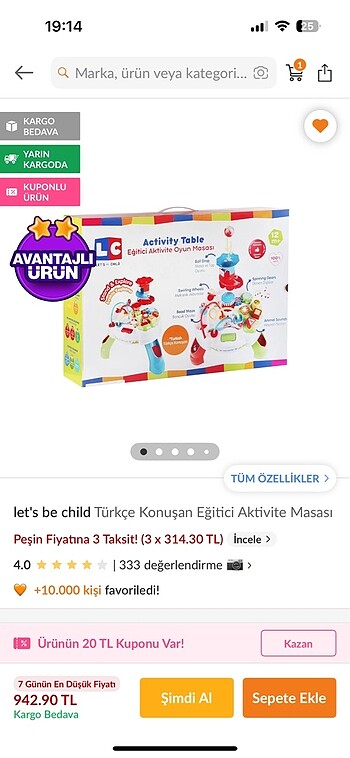 Diğer Lets be child eğitici aktivite masası sıfır