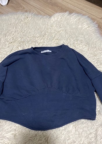 Kadın Mavi Uzun Kollu Sweatshirt