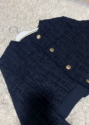 Zara Siyah Mini Düğmeli Kadın Kaban