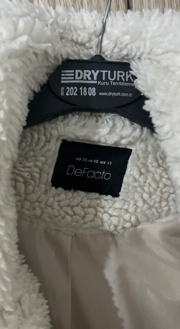 Defacto Beyaz Peluş Kadın Kaban - Görsel 2