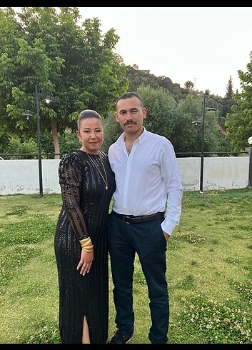 l Beden siyah Renk Payet tasarım elbise