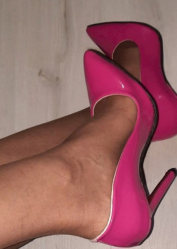 Pembe Rugan Stiletto Kadın Ayakkabı - Görsel 2