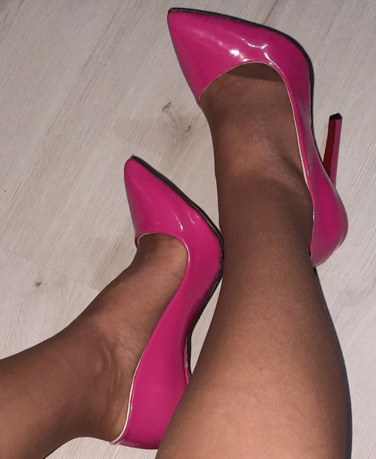 Pembe Rugan Stiletto Kadın Ayakkabı - Görsel 4