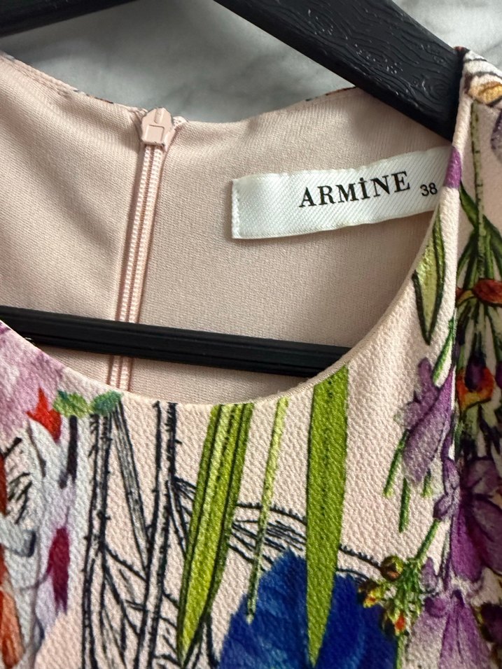 Pembe Nakışlı Uzun Bohem Elbise - Görsel 2