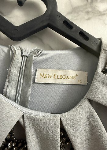 Gri Drapeli Uzun Kadın Elbise - Görsel 2