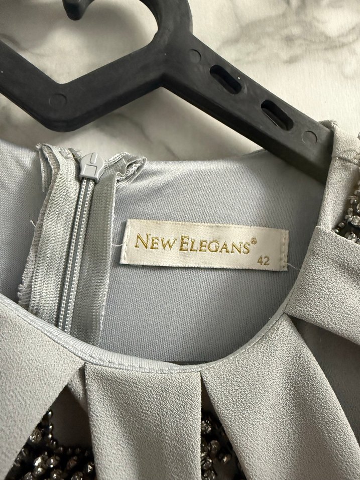 Gri Drapeli Uzun Kadın Elbise - Görsel 2