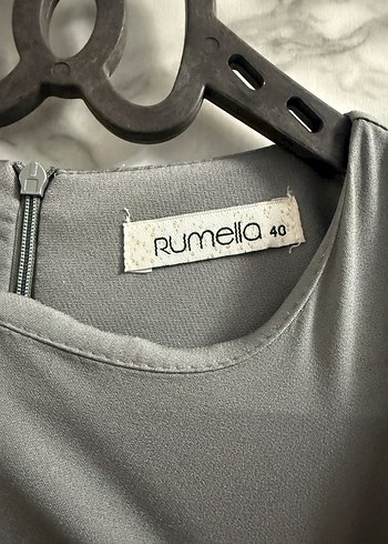 Gri İşlemeli Kemerli Uzun Abiye Elbise - Görsel 2