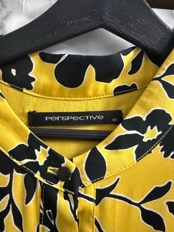 Sarı Siyah Desenli Uzun Bohem Tunik - Görsel 2