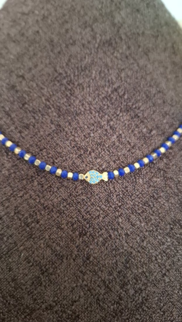 Mavi Boncuklu Bohem Kadın Kolye - Görsel 3