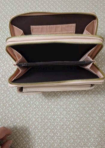 Bej Nakışlı Deri Kadın Çapraz Çanta - Görsel 2