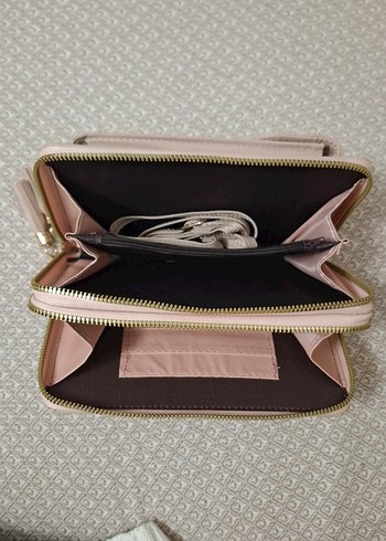 Bej Nakışlı Deri Kadın Çapraz Çanta - Görsel 4