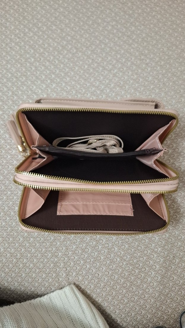 Bej Nakışlı Deri Kadın Çapraz Çanta - Görsel 4