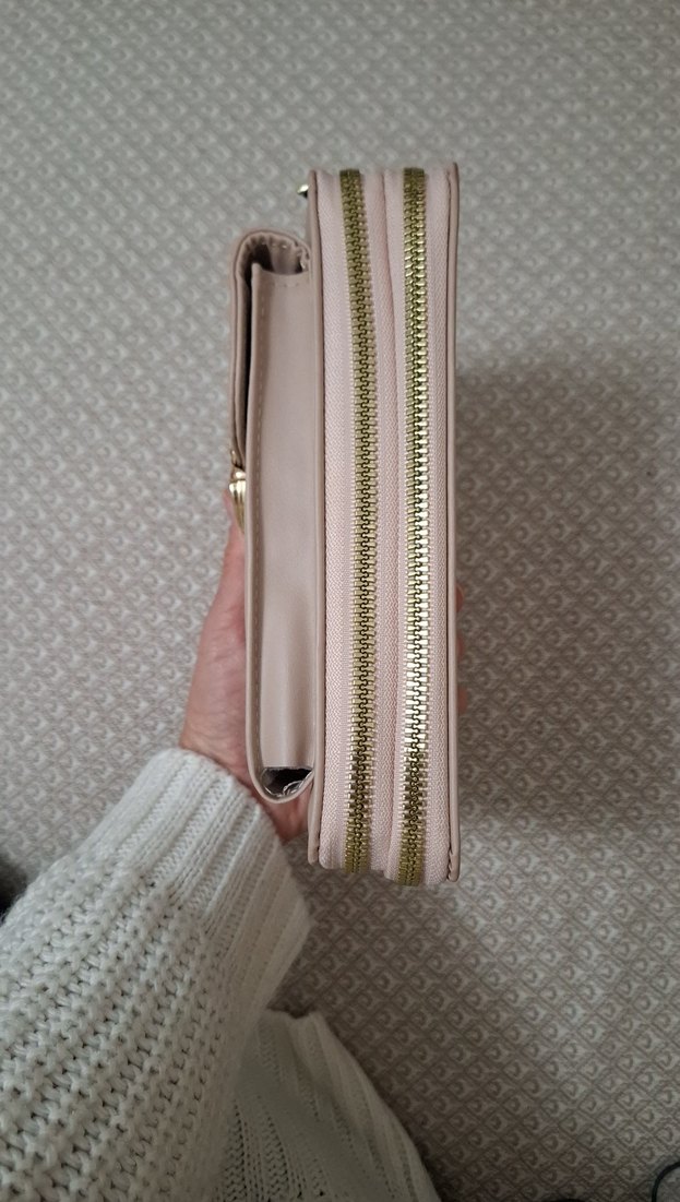 Bej Nakışlı Deri Kadın Çapraz Çanta - Görsel 5