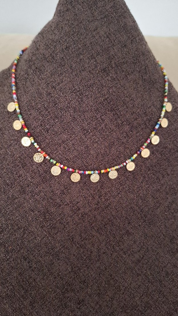 Renkli Boncuklu Bohem Kadın Kolye - Görsel 2