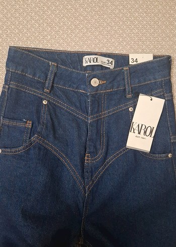 Kadın Mavi  Denim Jean Pantolon - Görsel 5