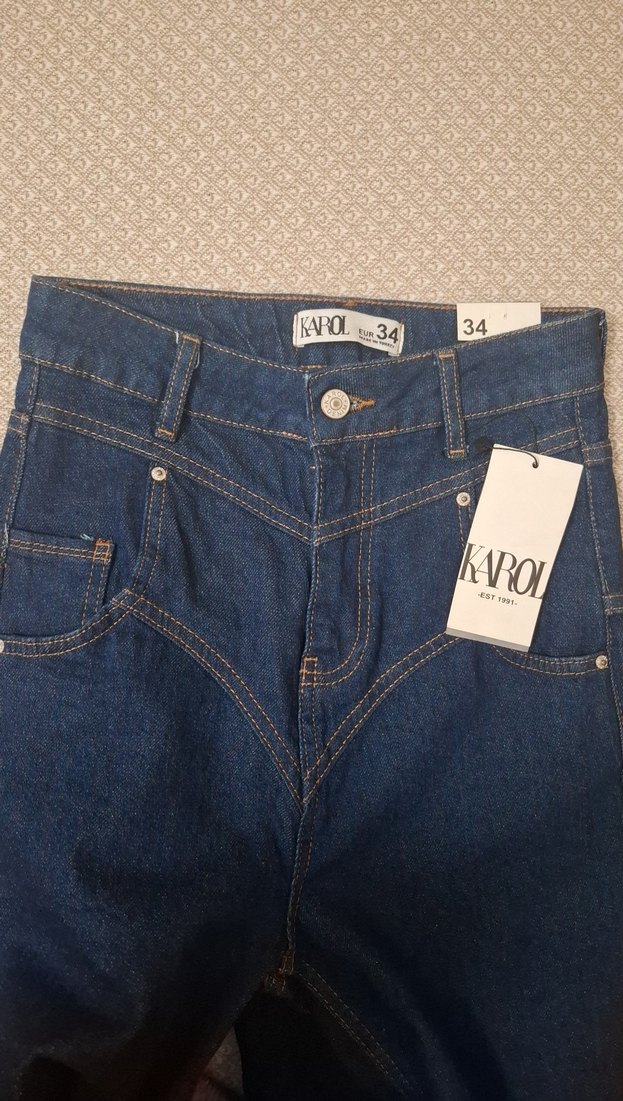 Kadın Mavi  Denim Jean Pantolon - Görsel 5