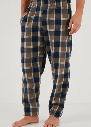 Düğmeli Kahverengi Erkek Pijama Takımı - Görsel 4