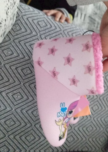 Renkli Baskılı Kız Çocuk Ev Terliği - Görsel 4