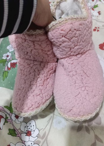 Kız Çocukları İçin Pembe Bohem Sıcak Terlik - Görsel 3