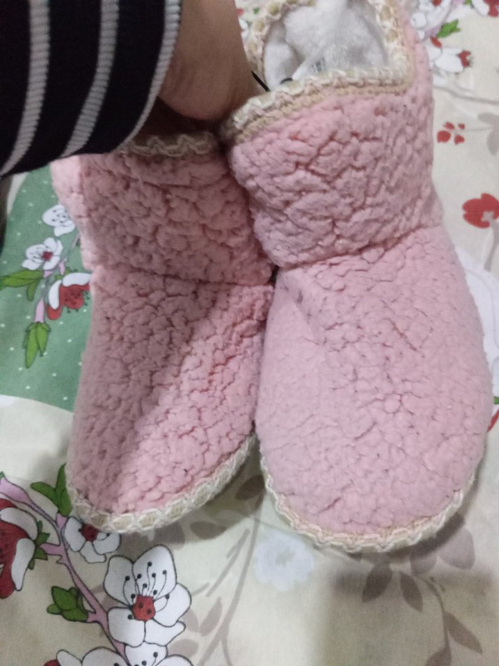 Kız Çocukları İçin Pembe Bohem Sıcak Terlik - Görsel 3