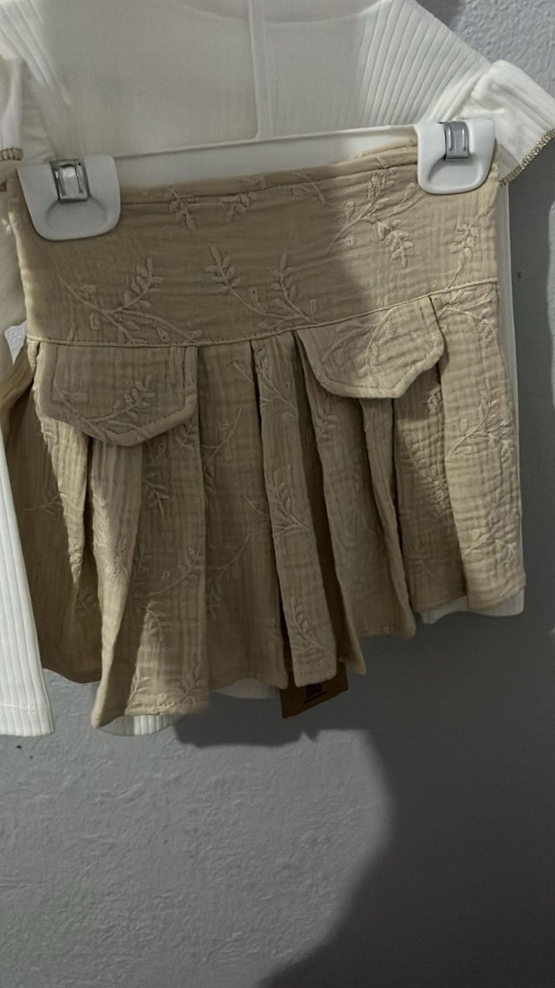 Bej Nakışlı Kız Elbisesi - Görsel 3