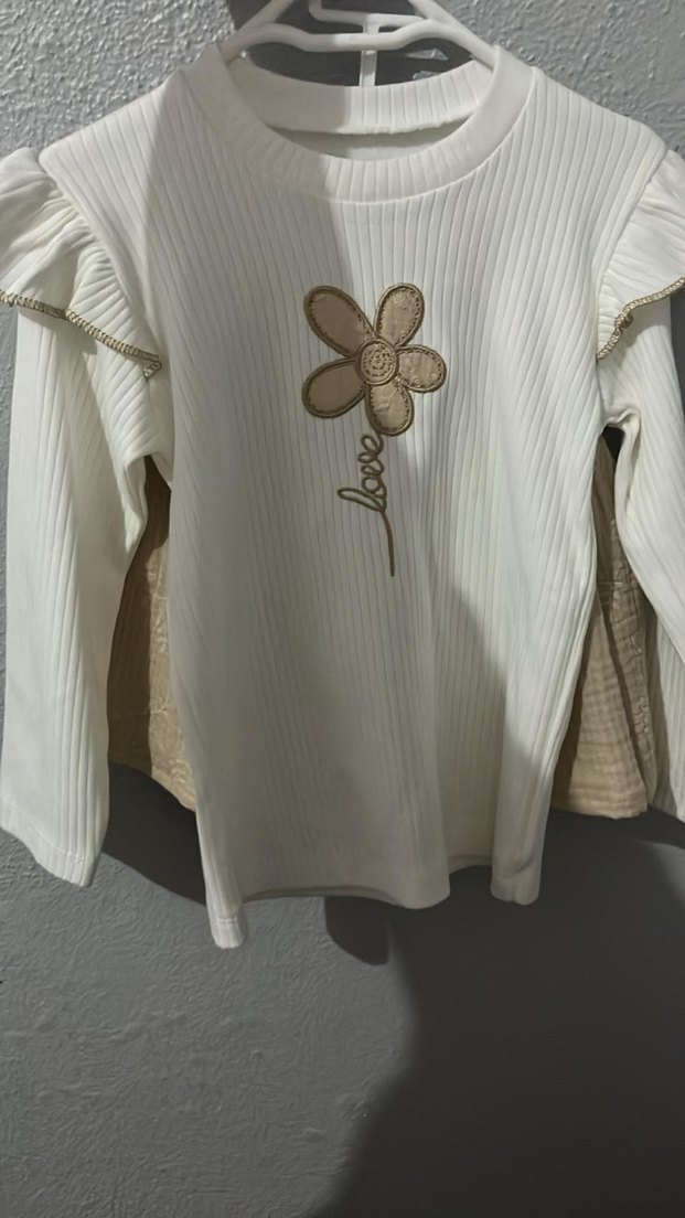 Bej Nakışlı Kız Elbisesi - Görsel 2