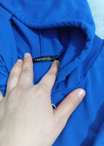 Mavi Fermuarlı Kadın Sweatshirt - Görsel 2