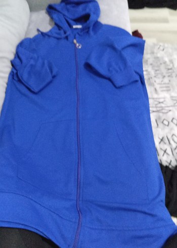 Mavi Fermuarlı Kadın Sweatshirt - Görsel 3