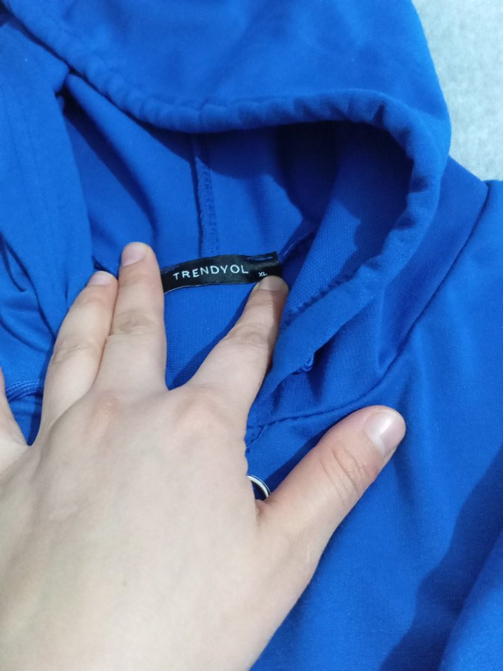 Mavi Fermuarlı Kadın Sweatshirt - Görsel 2