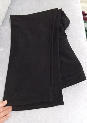 Siyah Kadın Düz Kesim Kumaş Pantolon - Görsel 2