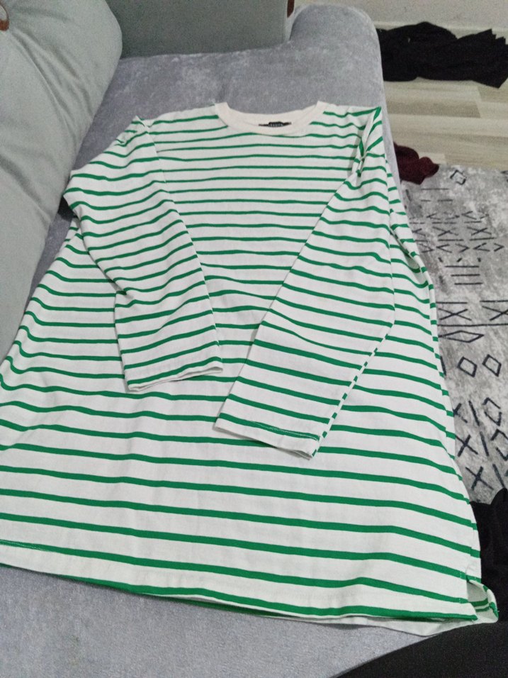 Yeşil Çizgili Erkek Sweatshirt - Görsel 2