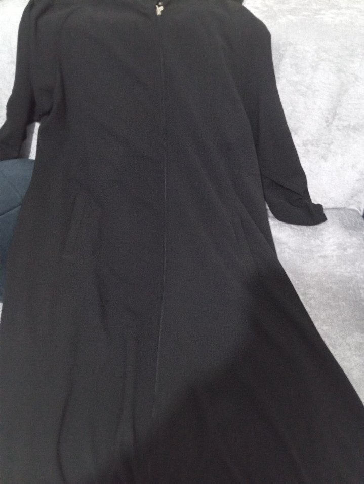 Düğmeli Siyah Uzun Hamile Ceketi - Görsel 5