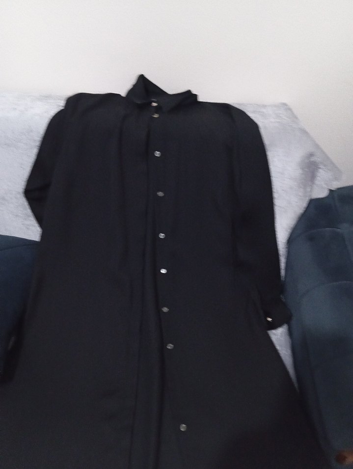 Düğmeli Siyah Uzun Hamile Ceketi - Görsel 2