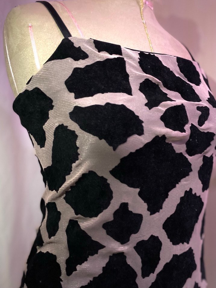 Gri Bağlama Desenli Strappy Mini Elbise - Görsel 2