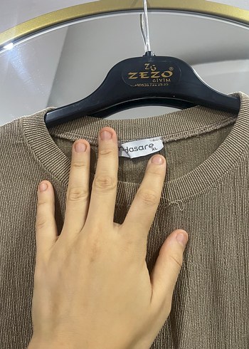 universal Beden Bej Keten Kadın Salaş Uzun Kollu Tunik