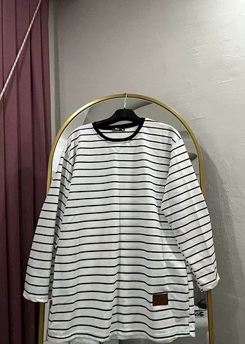 Gri Çizgili Erkek Uzun Kollu Sweatshirt