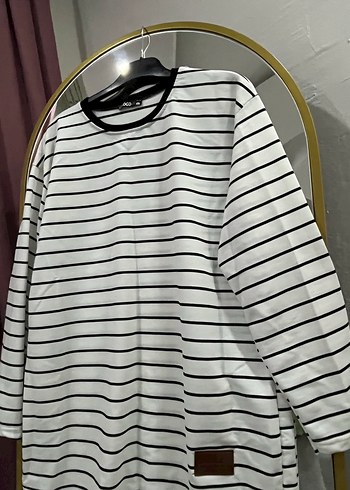 tek beden Beden Gri Çizgili Erkek Uzun Kollu Sweatshirt