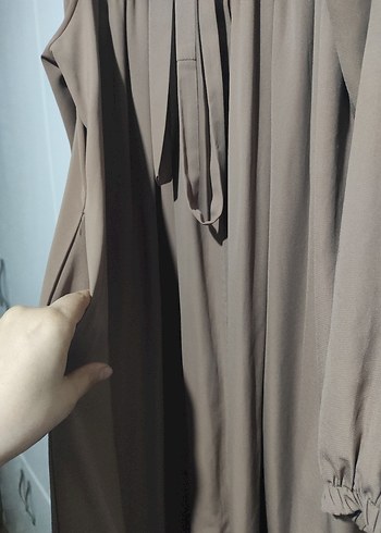 Bej Uzun Dökümlü ferace - Görsel 3