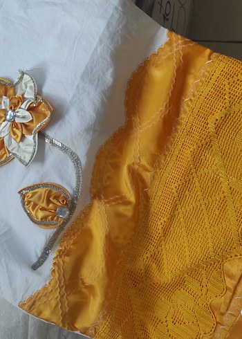 Sarı İşlemeli Parlak pike takımı - Görsel 2