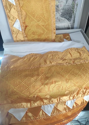 Sarı İşlemeli Parlak pike takımı - Görsel 6