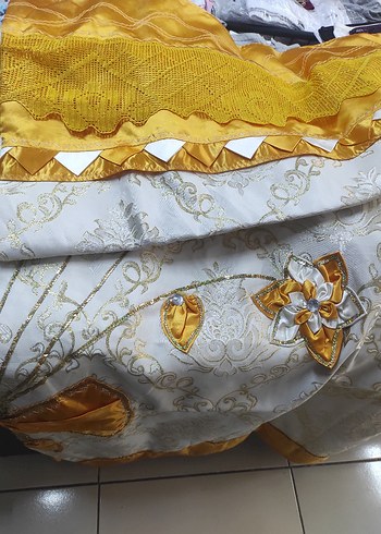 Sarı İşlemeli Parlak pike takımı - Görsel 3