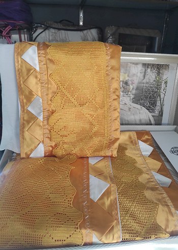 Sarı İşlemeli Parlak pike takımı - Görsel 4