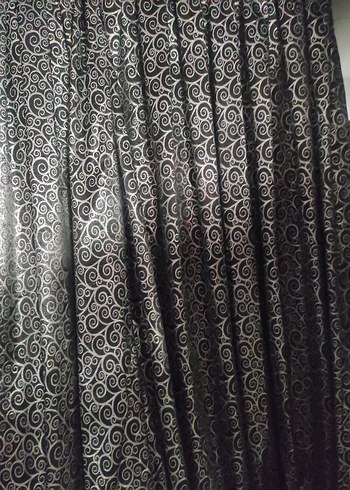 siyah ve gri Gotik Soyut Desenli fon perde - Görsel 4