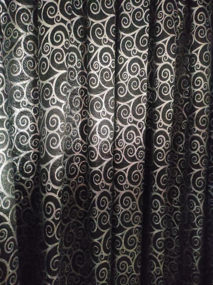 siyah ve gri Gotik Soyut Desenli fon perde - Görsel 3