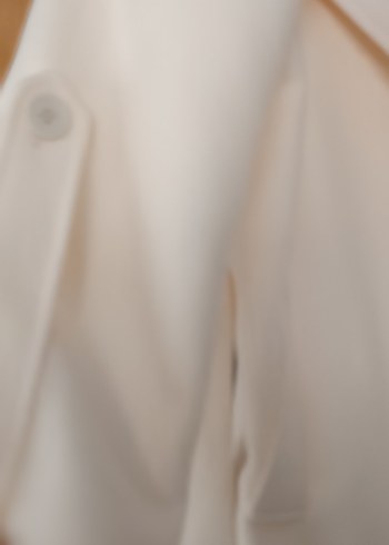 Beyaz Kadın Uzun Klasik Kesim Kaban - Görsel 4