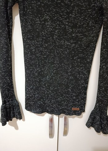 V Yaka Gri Triko İnce Kadın Kazak - Görsel 4